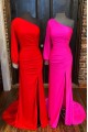 Long Mermaid One Shoulder Orange Prom Dresses Formal Evening Gowns 901660