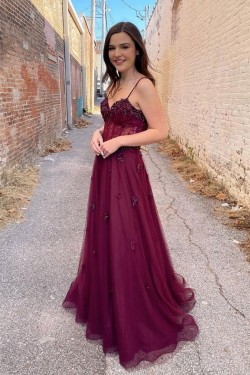 Long Grape Purple Prom Dresses Formal Evening Gowns 901662