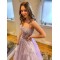 A-Line Lace Long Prom Dresses Formal Evening Gowns 901663