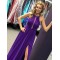 Long Purple Chiffon Prom Dresses Formal Evening Gowns 901665