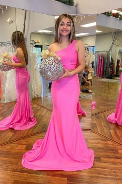 Long Pink Two Pieces Mermaid Prom Dresses Formal Evening Gowns 901667