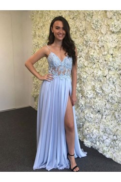 Long Chiffon and Lace Prom Dresses Formal Evening Gowns 901670