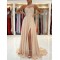 Long Chiffon and Lace One Shoulder Prom Dresses Formal Evening Gowns 901673