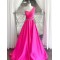Long Fuchsia Beaded One Shoulder Prom Dresses Formal Evening Gowns 901674