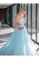Long Blue Two Pieces Lace Prom Dresses Formal Evening Gowns 901677 Long Blue Two Pieces Lace Prom Dresses Formal Evening Gowns 901677