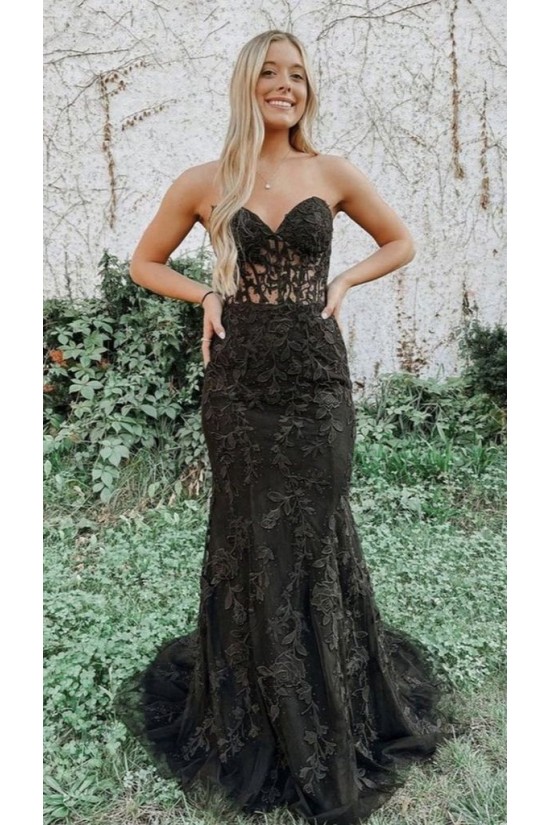 Elegant Mermaid Sweetheart Lace Prom Dresses Formal Evening Gowns 901679