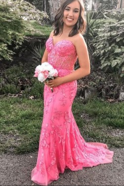 Elegant Mermaid Sweetheart Lace Prom Dresses Formal Evening Gowns 901679