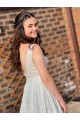 A-Line Lace Long Prom Dresses Formal Evening Gowns 901681
