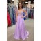 A-Line Lace and Chiffon Lilac Prom Dresses Formal Evening Gowns 901682