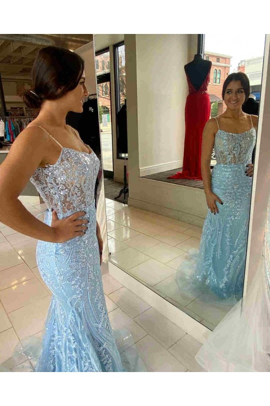 Long Blue Sequin Prom Dresses Formal Evening Gowns 901687 Long Blue Sequin Prom Dresses Formal Evening Gowns 901687
