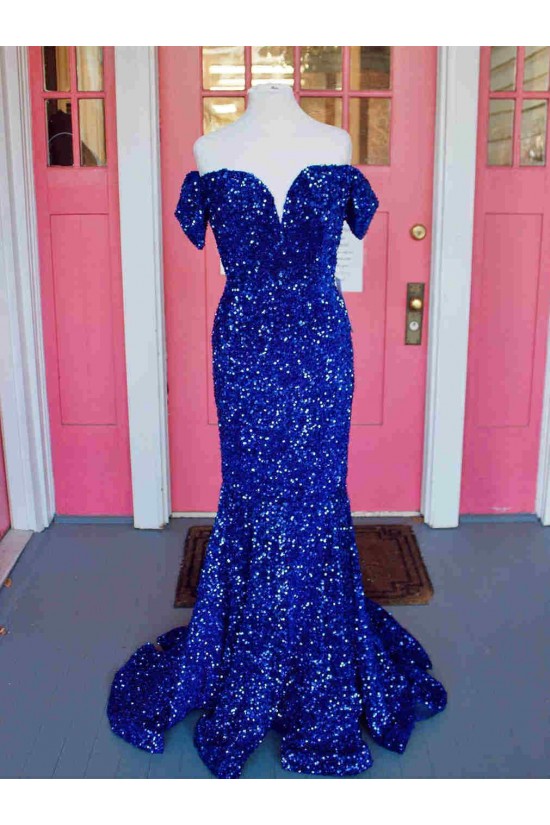 Long Red Sequin Off the Shoulder Prom Dresses Formal Evening Gowns 901689 Long Red Sequin Off the Shoulder Prom Dresses Formal Evening Gowns 901689
