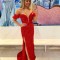 Long Red Sequin Off the Shoulder Prom Dresses Formal Evening Gowns 901689