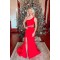 Long Red One Shoulder Prom Dresses Formal Evening Gowns 901690
