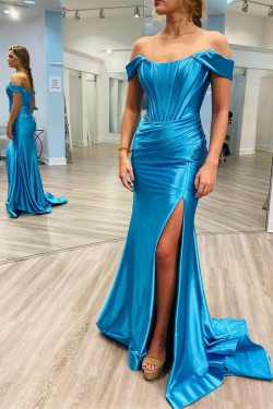 Long Mermaid Off the Shoulder Prom Dresses Formal Evening Gowns 901692