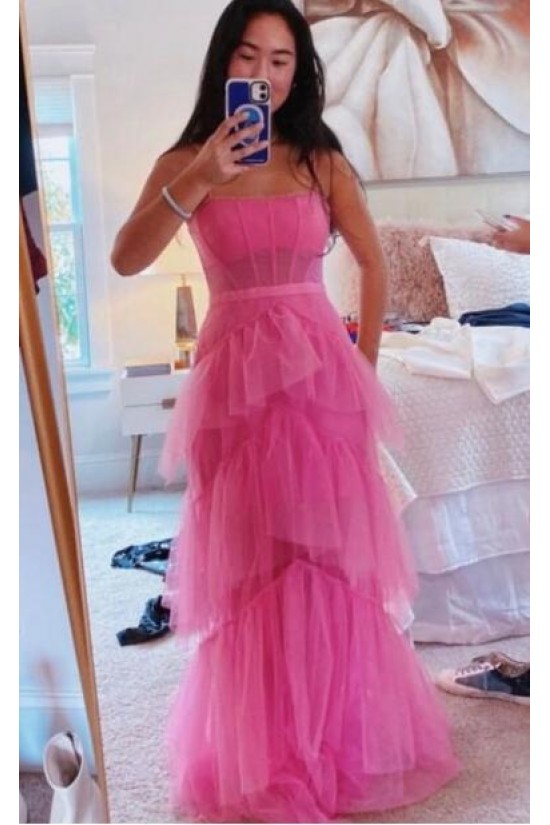 Long Pink Prom Dresses Formal Evening Gowns 901693