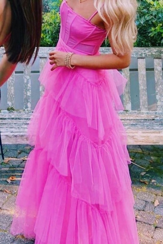 Long Pink Prom Dresses Formal Evening Gowns 901693