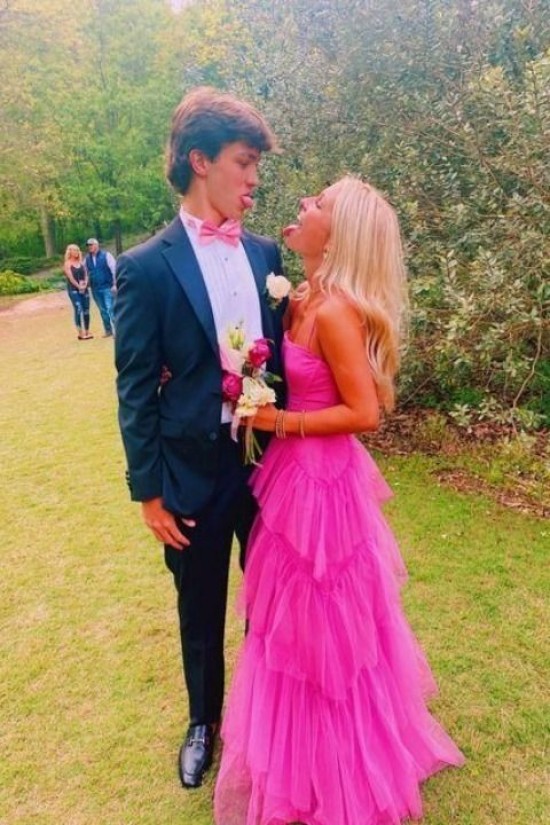 Long Pink Prom Dresses Formal Evening Gowns 901693