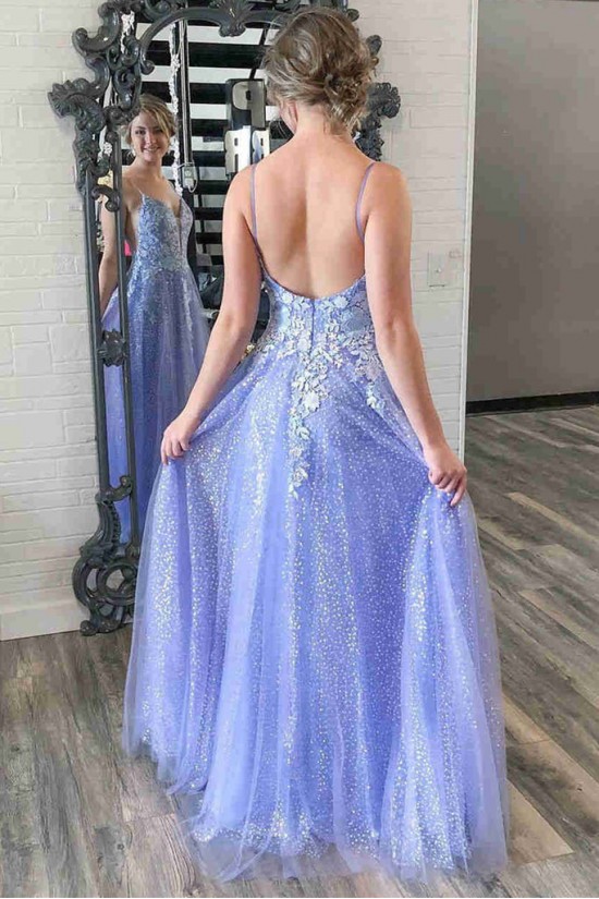 Long Blue Sparkle Lace and Tulle Prom Dresses Formal Evening Gowns 901697 Long Blue Sparkle Lace and Tulle Prom Dresses Formal Evening Gowns 901697