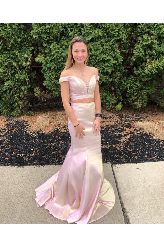 Mermaid Two Pieces Off the Shoulder Prom Dresses Formal Evening Gowns 901711 Mermaid Two Pieces Off the Shoulder Prom Dresses Formal Evening Gowns 901711
