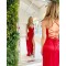 Long Red Simple Prom Dresses Formal Evening Gowns 901712