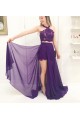 Long Chiffon and Lace Two Pieces Prom Dresses Formal Evening Gowns 901715