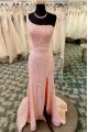 Elegant One Shoulder Sequin Prom Dresses Formal Evening Gowns 901716