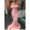 Long Pink Mermaid Prom Dresses Formal Evening Gowns 901718