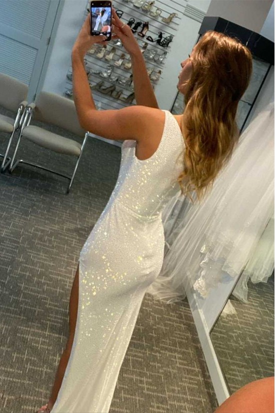 Long White One Shoulder Prom Dresses Formal Evening Gowns 901719 Long White One Shoulder Prom Dresses Formal Evening Gowns 901719