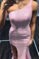 Long Pink One Shoulder Sparkle Sequin Prom Dresses Formal Evening Gowns 901724 Long Pink One Shoulder Sparkle Sequin Prom Dresses Formal Evening Gowns 901724