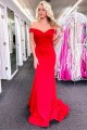 Long Red Mermaid Off the Shoulder Prom Dresses Formal Evening Gowns 901725 Long Red Mermaid Off the Shoulder Prom Dresses Formal Evening Gowns 901725