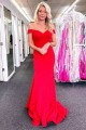 Long Red Mermaid Off the Shoulder Prom Dresses Formal Evening Gowns 901725 Long Red Mermaid Off the Shoulder Prom Dresses Formal Evening Gowns 901725