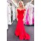 Long Red Mermaid Off the Shoulder Prom Dresses Formal Evening Gowns 901725