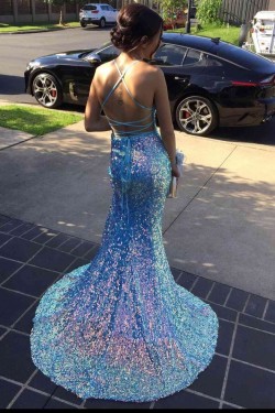 Mermaid Sparkle Sequin Long Prom Dresses Formal Evening Gowns 901727
