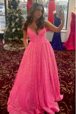 Long-Pink-Sparkle-Sequins-Prom-Dresses-Formal-Evening-Gowns-901729