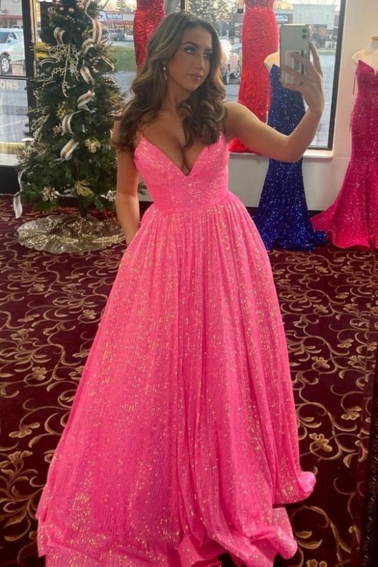 Long-Pink-Sparkle-Sequins-Prom-Dresses-Formal-Evening-Gowns-901729