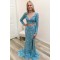 Long Sleeves Two Pieces Sparkle Sequins Prom Dresses Formal Evening Gowns 901732