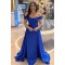 Long Royal Blue Off the Shoulder Prom Dresses Formal Evening Gowns 901733