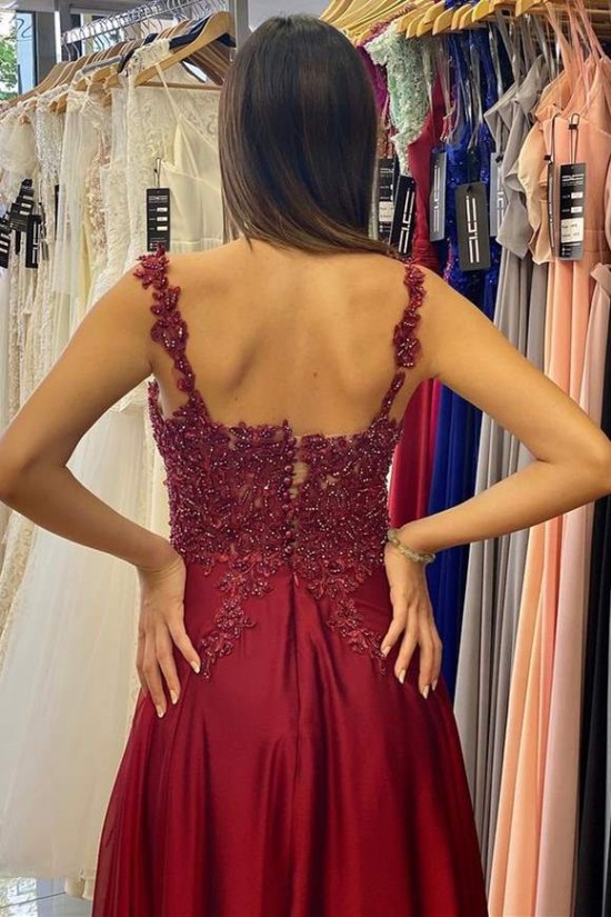 Long Red Lace and Chiffon Prom Dresses Formal Evening Gowns 901734 Long Red Lace and Chiffon Prom Dresses Formal Evening Gowns 901734