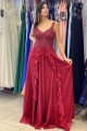 Long Red Lace and Chiffon Prom Dresses Formal Evening Gowns 901734 Long Red Lace and Chiffon Prom Dresses Formal Evening Gowns 901734