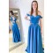 Long Blue Off the Shoulder Prom Dresses Formal Evening Gowns 901738