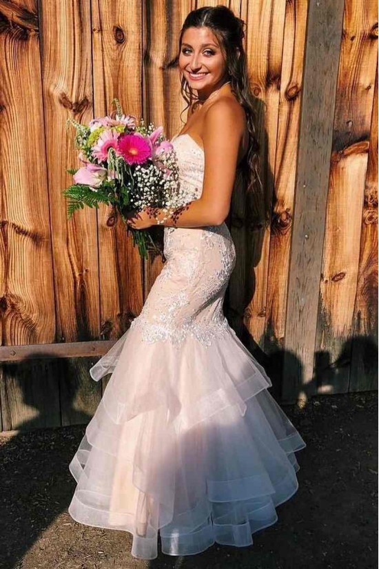 Elegant Mermaid Sweetheart Lace Prom Dresses Formal Evening Gowns 901739