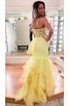 Long Yellow Mermaid Lace Prom Dresses Formal Evening Gowns 901740 Long Yellow Mermaid Lace Prom Dresses Formal Evening Gowns 901740