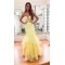 Long Yellow Mermaid Lace Prom Dresses Formal Evening Gowns 901740