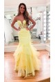 Long Yellow Mermaid Lace Prom Dresses Formal Evening Gowns 901740 Long Yellow Mermaid Lace Prom Dresses Formal Evening Gowns 901740