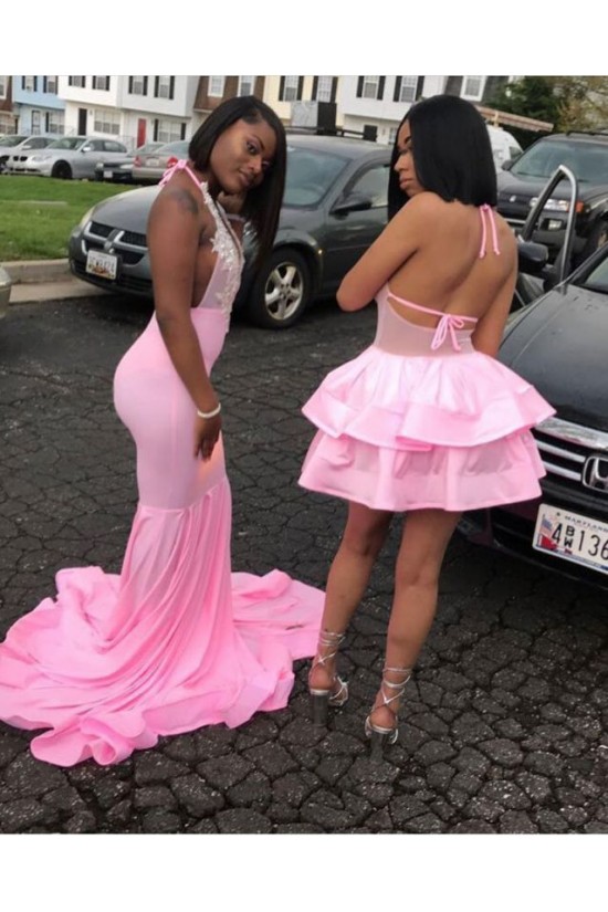 Long Pink Mermaid Lace Prom Dresses Formal Evening Gowns 901742 Long Pink Mermaid Lace Prom Dresses Formal Evening Gowns 901742