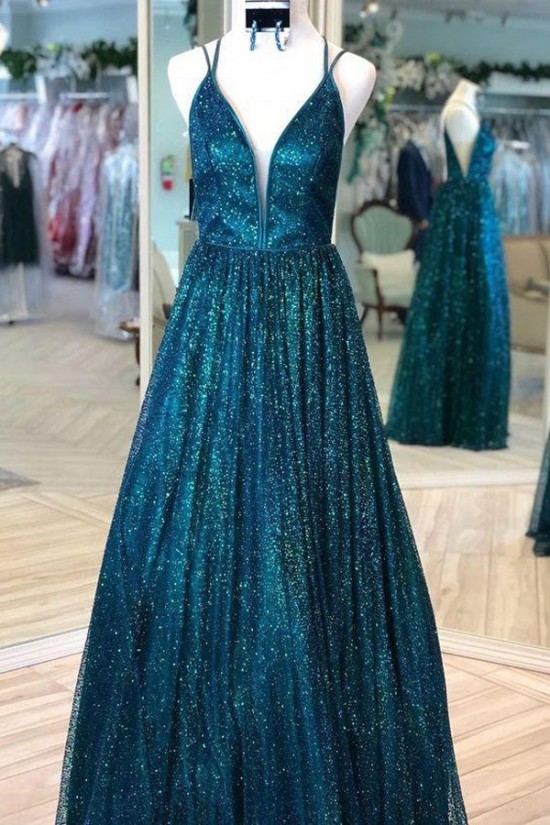 Long Sparkle Sequins Prom Dresses Formal Evening Gowns 901745