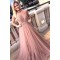 A-Line Lace and Tulle Long Prom Dresses Formal Evening Gowns 901746