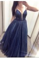 Long Navy Blue Tulle Sparkle Prom Dresses Formal Evening Gowns 901748 Long Navy Blue Tulle Sparkle Prom Dresses Formal Evening Gowns 901748