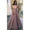 A-Line Lace and Tulle Long Prom Dresses Formal Evening Gowns 901753