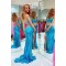 Long Blue Two Pieces Sparkle Sequins Prom Dresses Formal Evening Gowns 901763